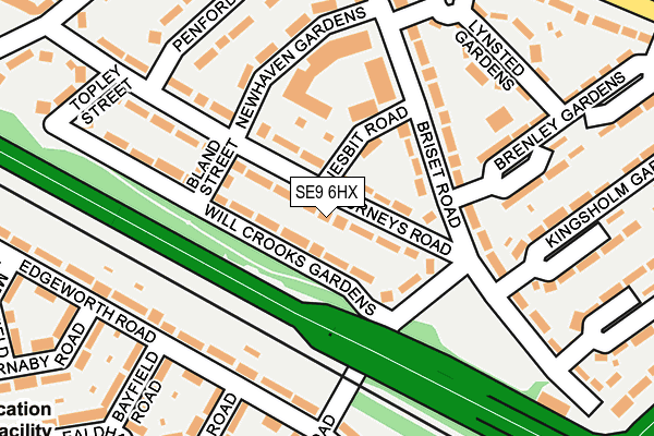SE9 6HX map - OS OpenMap – Local (Ordnance Survey)