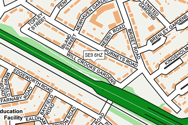 SE9 6HZ map - OS OpenMap – Local (Ordnance Survey)