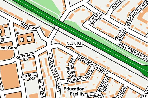 SE9 6JQ map - OS OpenMap – Local (Ordnance Survey)