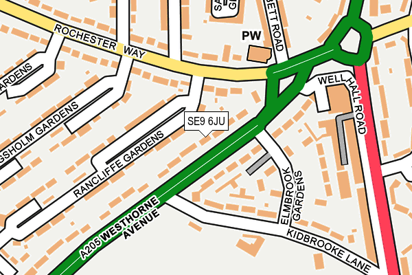 SE9 6JU map - OS OpenMap – Local (Ordnance Survey)