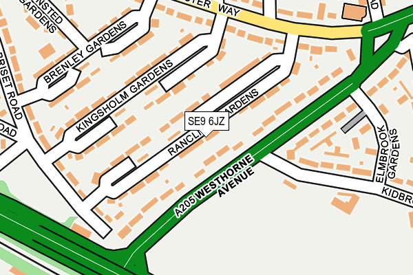 SE9 6JZ map - OS OpenMap – Local (Ordnance Survey)
