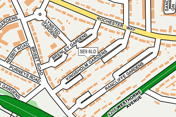 SE9 6LD map - OS OpenMap – Local (Ordnance Survey)