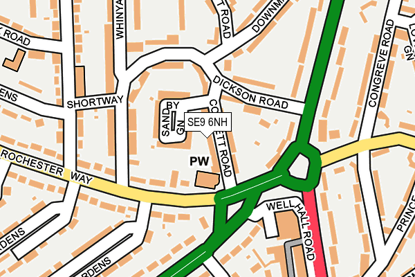 SE9 6NH map - OS OpenMap – Local (Ordnance Survey)