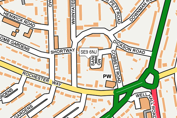 SE9 6NJ map - OS OpenMap – Local (Ordnance Survey)