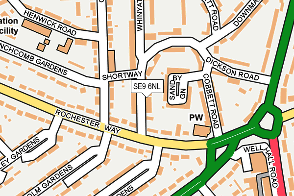 SE9 6NL map - OS OpenMap – Local (Ordnance Survey)