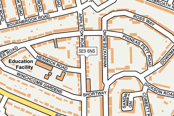 SE9 6NS map - OS OpenMap – Local (Ordnance Survey)