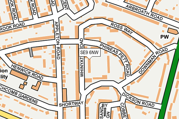 SE9 6NW map - OS OpenMap – Local (Ordnance Survey)