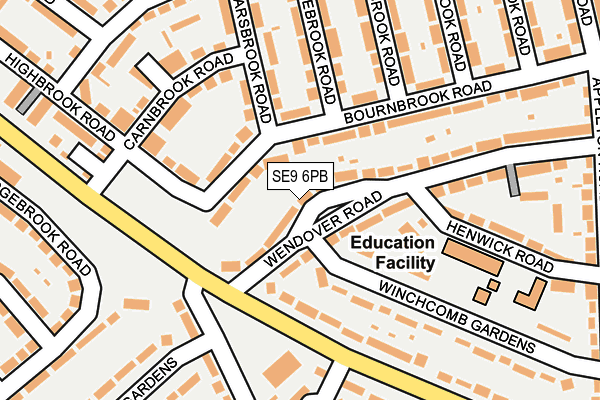 SE9 6PB map - OS OpenMap – Local (Ordnance Survey)