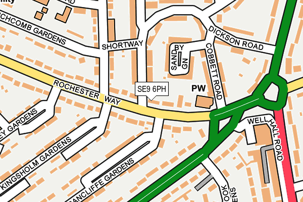 SE9 6PH map - OS OpenMap – Local (Ordnance Survey)