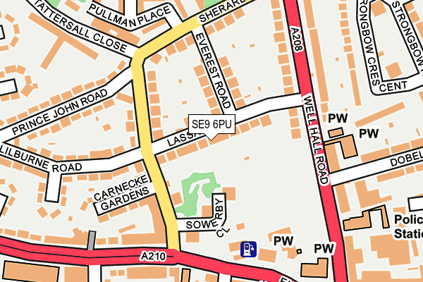 SE9 6PU map - OS OpenMap – Local (Ordnance Survey)