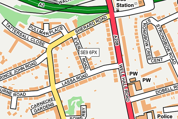 SE9 6PX map - OS OpenMap – Local (Ordnance Survey)