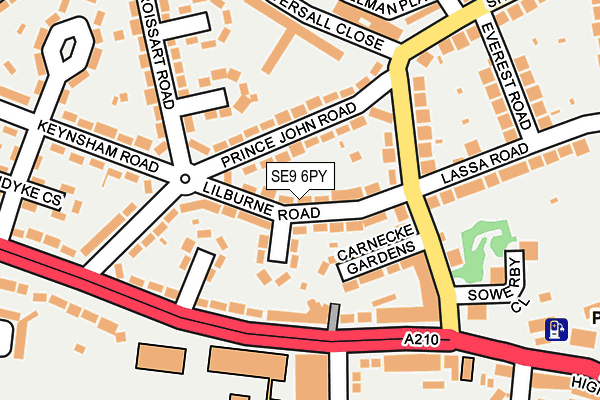 SE9 6PY map - OS OpenMap – Local (Ordnance Survey)