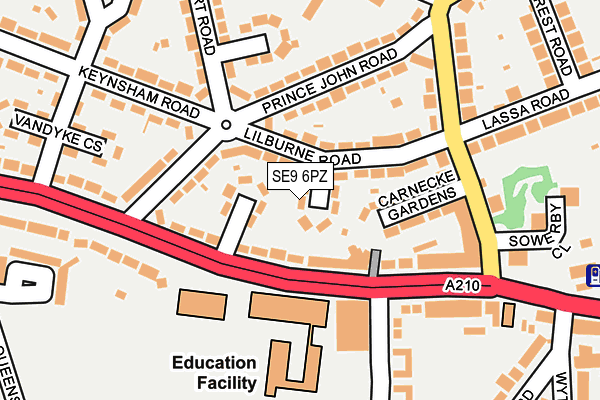 SE9 6PZ map - OS OpenMap – Local (Ordnance Survey)