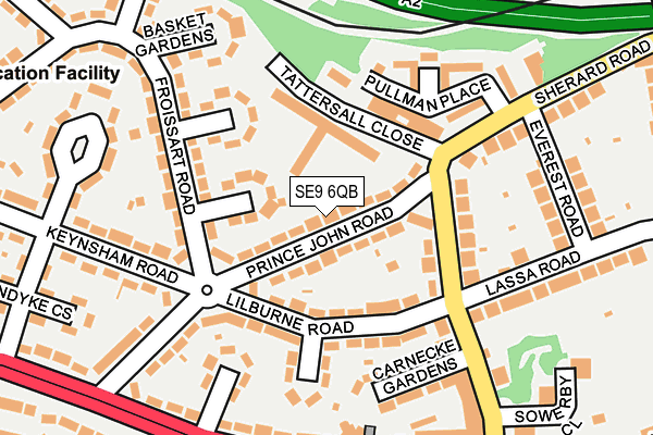 SE9 6QB map - OS OpenMap – Local (Ordnance Survey)