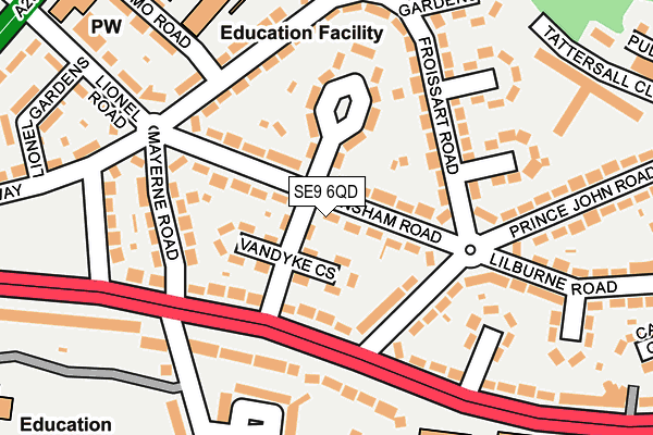 SE9 6QD map - OS OpenMap – Local (Ordnance Survey)