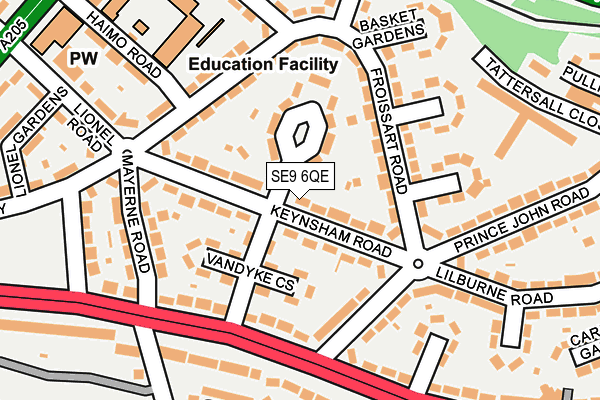 SE9 6QE map - OS OpenMap – Local (Ordnance Survey)