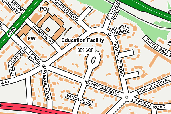 SE9 6QF map - OS OpenMap – Local (Ordnance Survey)
