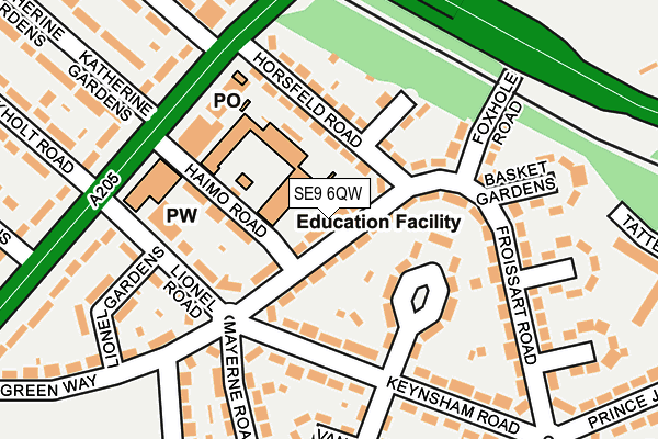 SE9 6QW map - OS OpenMap – Local (Ordnance Survey)