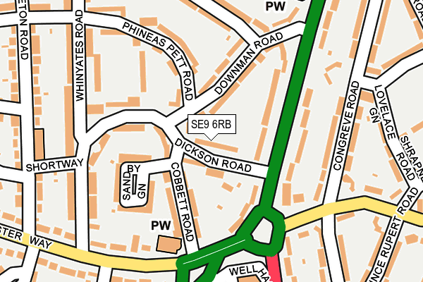 SE9 6RB map - OS OpenMap – Local (Ordnance Survey)