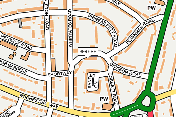 SE9 6RE map - OS OpenMap – Local (Ordnance Survey)