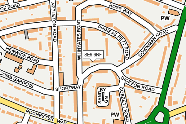 SE9 6RF map - OS OpenMap – Local (Ordnance Survey)