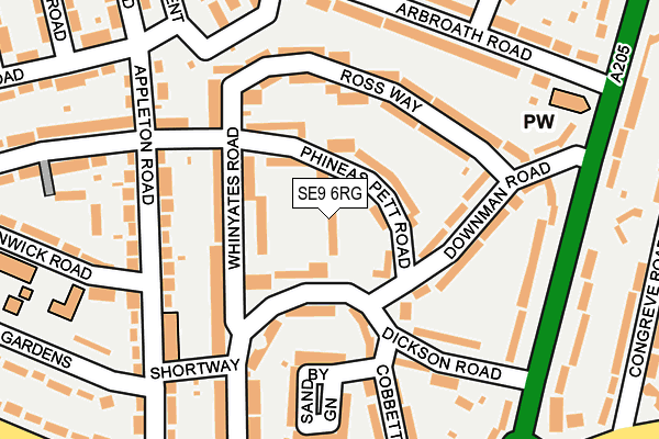 SE9 6RG map - OS OpenMap – Local (Ordnance Survey)
