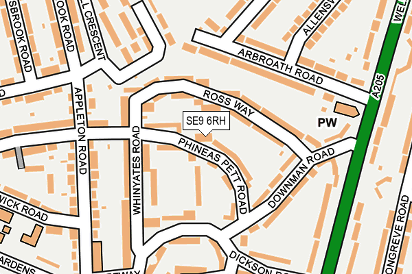 SE9 6RH map - OS OpenMap – Local (Ordnance Survey)
