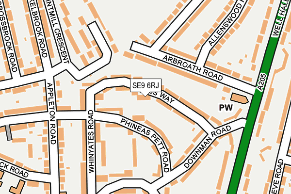 SE9 6RJ map - OS OpenMap – Local (Ordnance Survey)