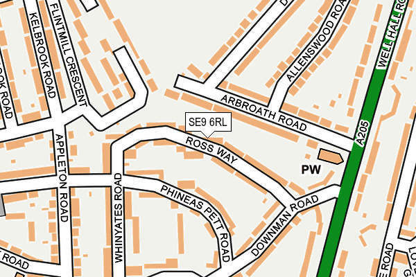 SE9 6RL map - OS OpenMap – Local (Ordnance Survey)