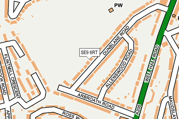 SE9 6RT map - OS OpenMap – Local (Ordnance Survey)