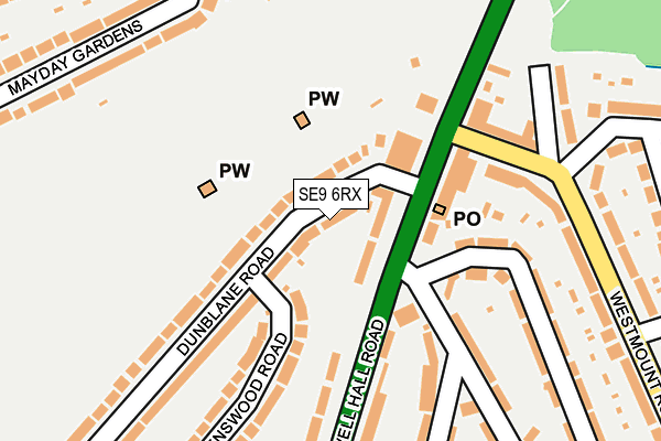 SE9 6RX map - OS OpenMap – Local (Ordnance Survey)
