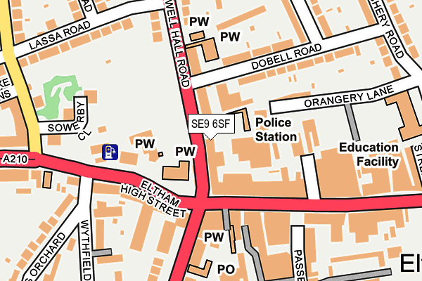 SE9 6SF map - OS OpenMap – Local (Ordnance Survey)