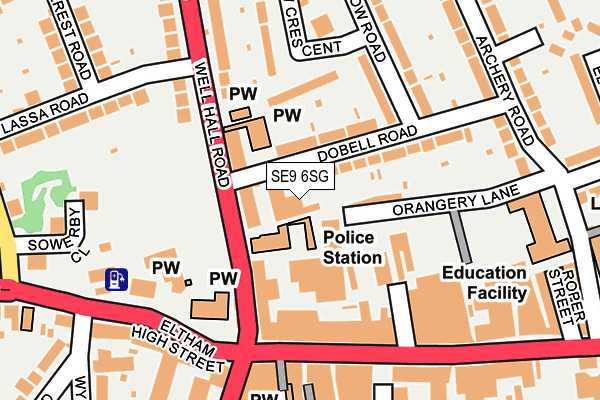 SE9 6SG map - OS OpenMap – Local (Ordnance Survey)