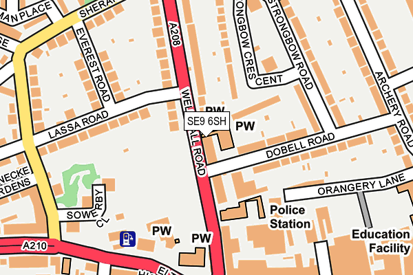 SE9 6SH map - OS OpenMap – Local (Ordnance Survey)
