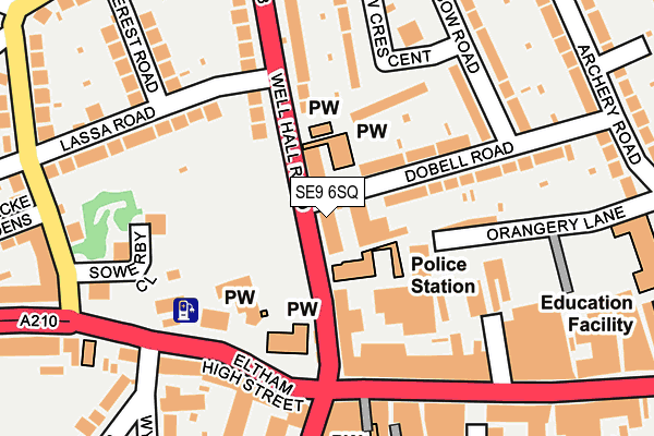 SE9 6SQ map - OS OpenMap – Local (Ordnance Survey)