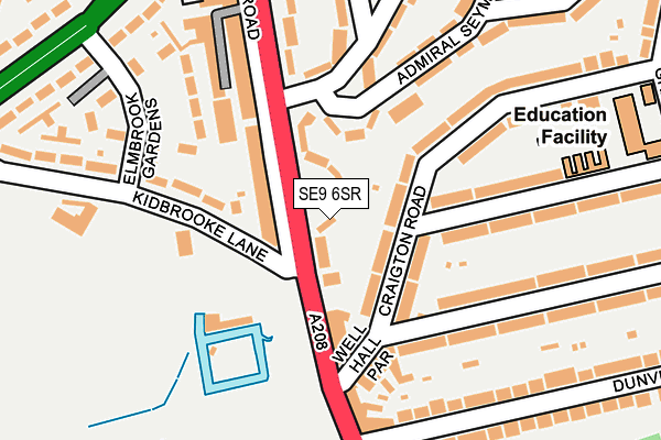 SE9 6SR map - OS OpenMap – Local (Ordnance Survey)