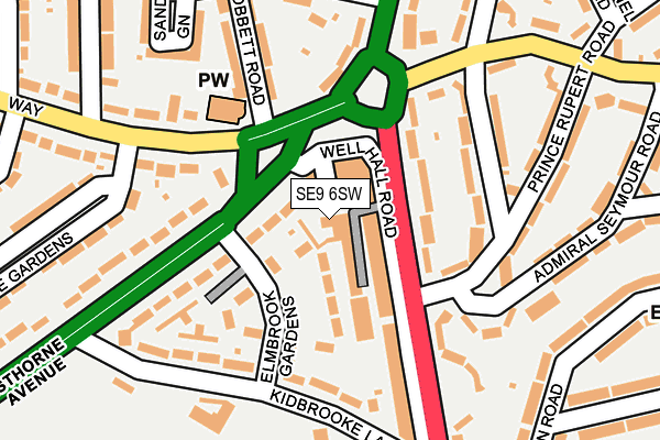 SE9 6SW map - OS OpenMap – Local (Ordnance Survey)