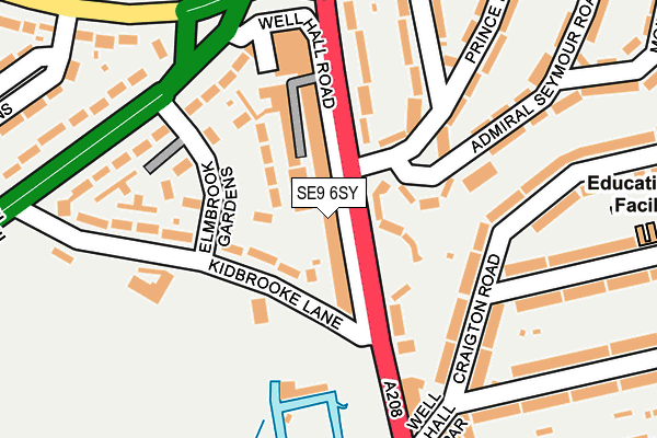 SE9 6SY map - OS OpenMap – Local (Ordnance Survey)