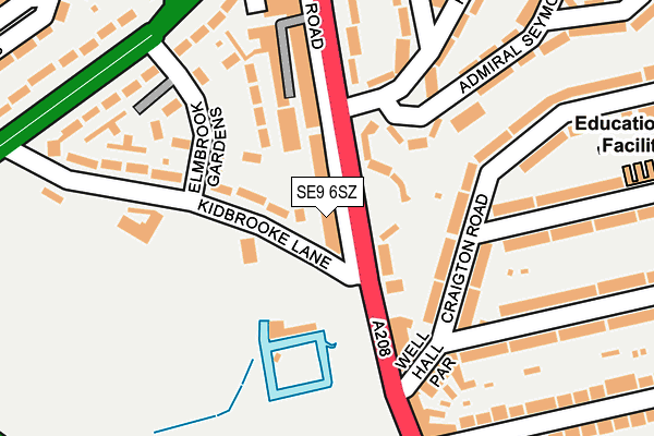 SE9 6SZ map - OS OpenMap – Local (Ordnance Survey)