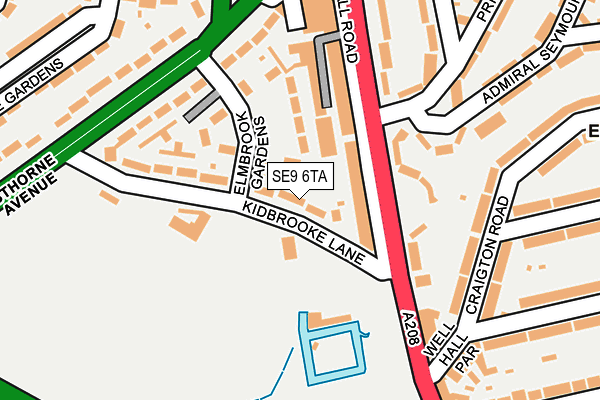SE9 6TA map - OS OpenMap – Local (Ordnance Survey)