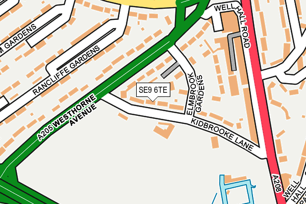 SE9 6TE map - OS OpenMap – Local (Ordnance Survey)
