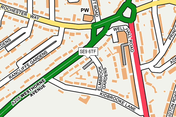 SE9 6TF map - OS OpenMap – Local (Ordnance Survey)