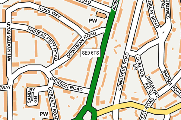 SE9 6TS map - OS OpenMap – Local (Ordnance Survey)