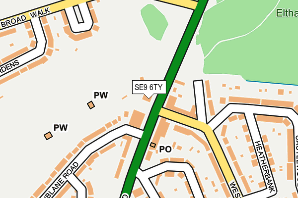 SE9 6TY map - OS OpenMap – Local (Ordnance Survey)