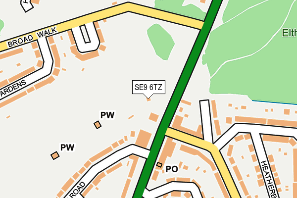 SE9 6TZ map - OS OpenMap – Local (Ordnance Survey)