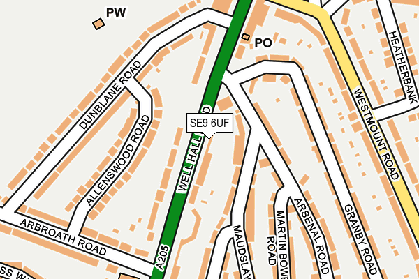 SE9 6UF map - OS OpenMap – Local (Ordnance Survey)