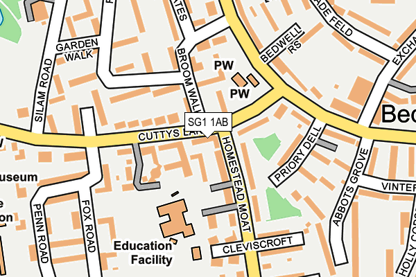 SG1 1AB map - OS OpenMap – Local (Ordnance Survey)