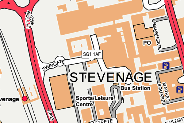 SG1 1AF map - OS OpenMap – Local (Ordnance Survey)