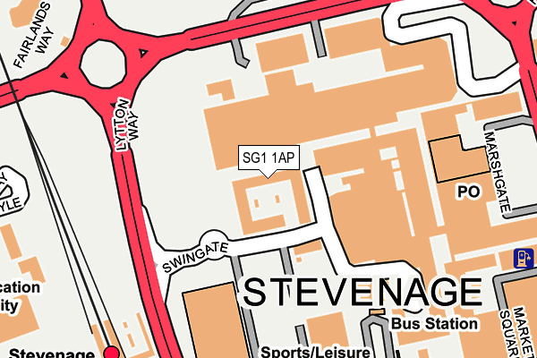 SG1 1AP map - OS OpenMap – Local (Ordnance Survey)