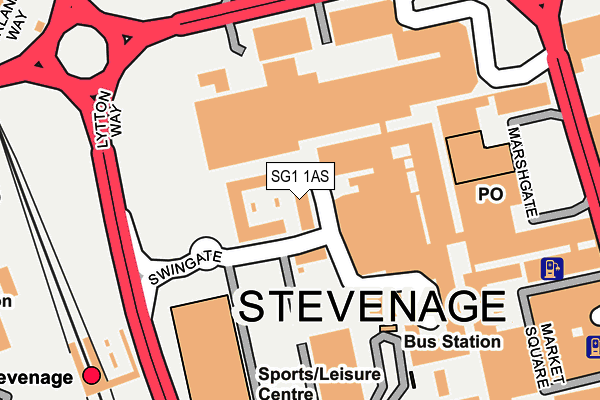 SG1 1AS map - OS OpenMap – Local (Ordnance Survey)